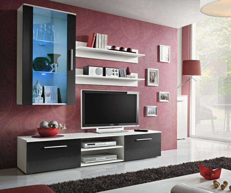 Wohnwand Wand Schrank Moderne Design RTV TV-Ständer Neu Wand Regale