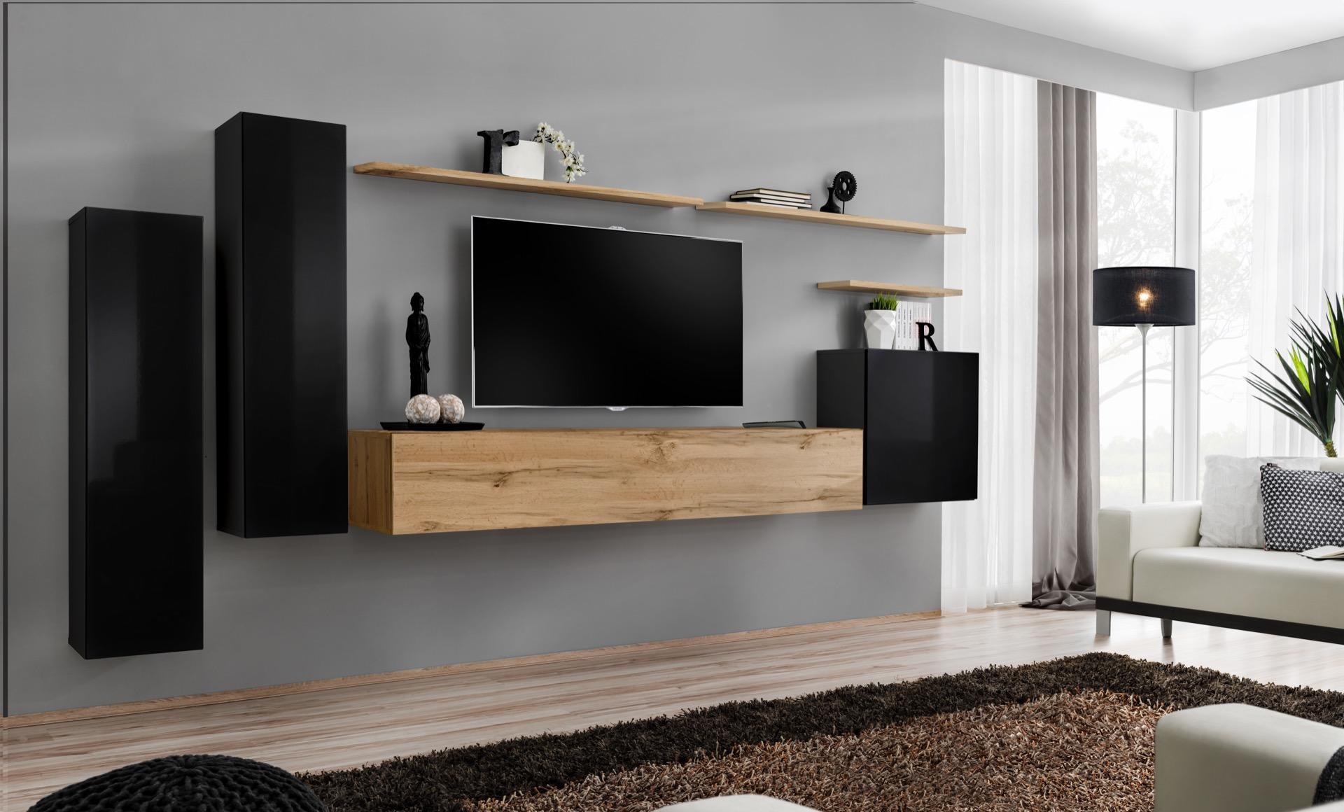 Komplette 7tlg Wandschrank Wohnwand Wohnzimmer Luxus Einrichtung Moderne Möbel