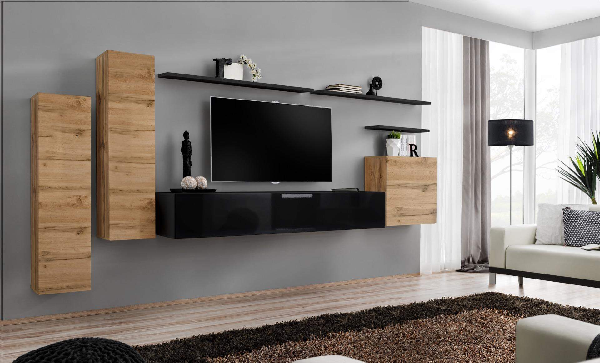 Luxus Wohnzimmermöbel Set Designer Wohnwand Wandregal Wand Schrank Möbel