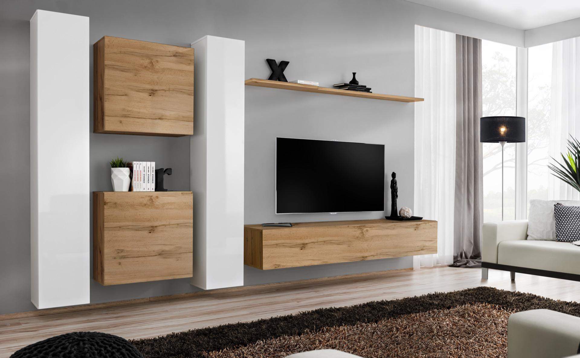 Wohnwand Designer Wohnzimmermöbel Braun Wandschrank Komplett Neu Wand Regal