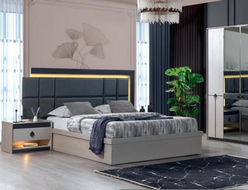 Schlafzimmer Set 3tlg Bett 2x Nachttische Luxus Komplett Möbel Moderne Design