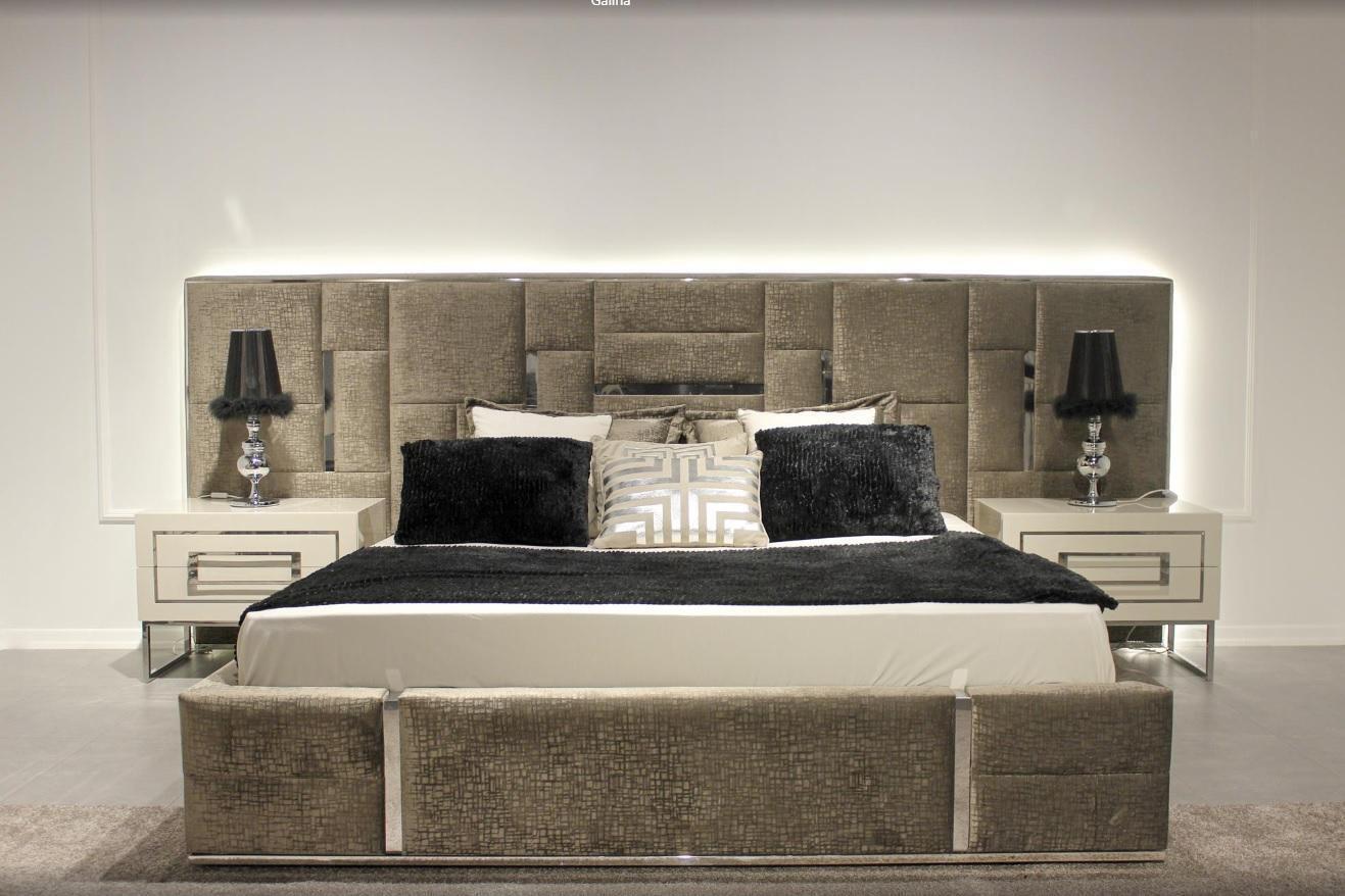 Luxus Schlafzimmermöbel Komplett Möbel 3tlg Doppelbett 2x Nachttische