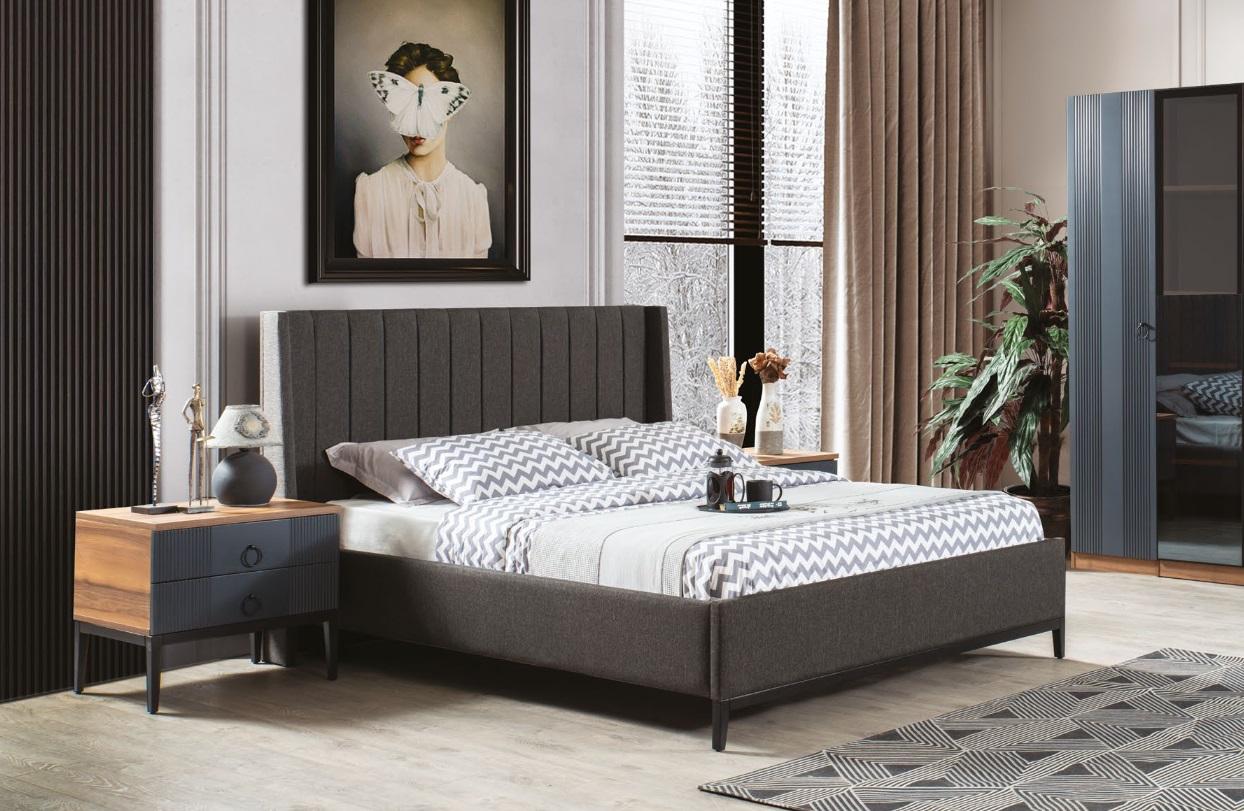 Design Schlafzimmer Set Luxus Modern Möbel Set Bett und 2x Nachttische