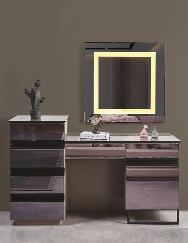 Luxus Schlafzimmer Set Schminktisch mit Spiegel modern Holzmöbel