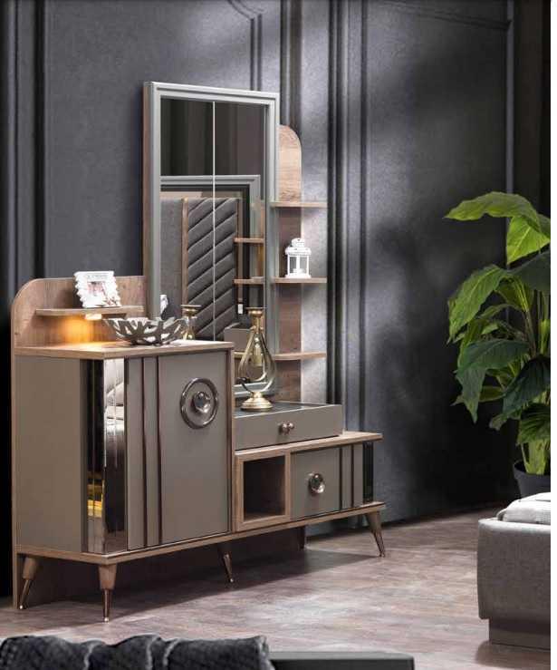 Design Schminktisch mit Spiegel Luxus Schlafzimmer Möbel 2tlg. Neu1