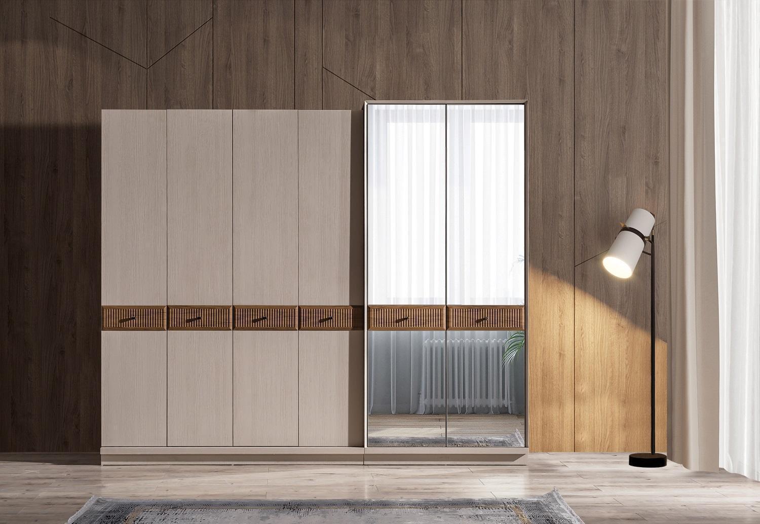 Stilvoller Kleiderschrank Moderner Glasschrank Schlafzimmer Schränke