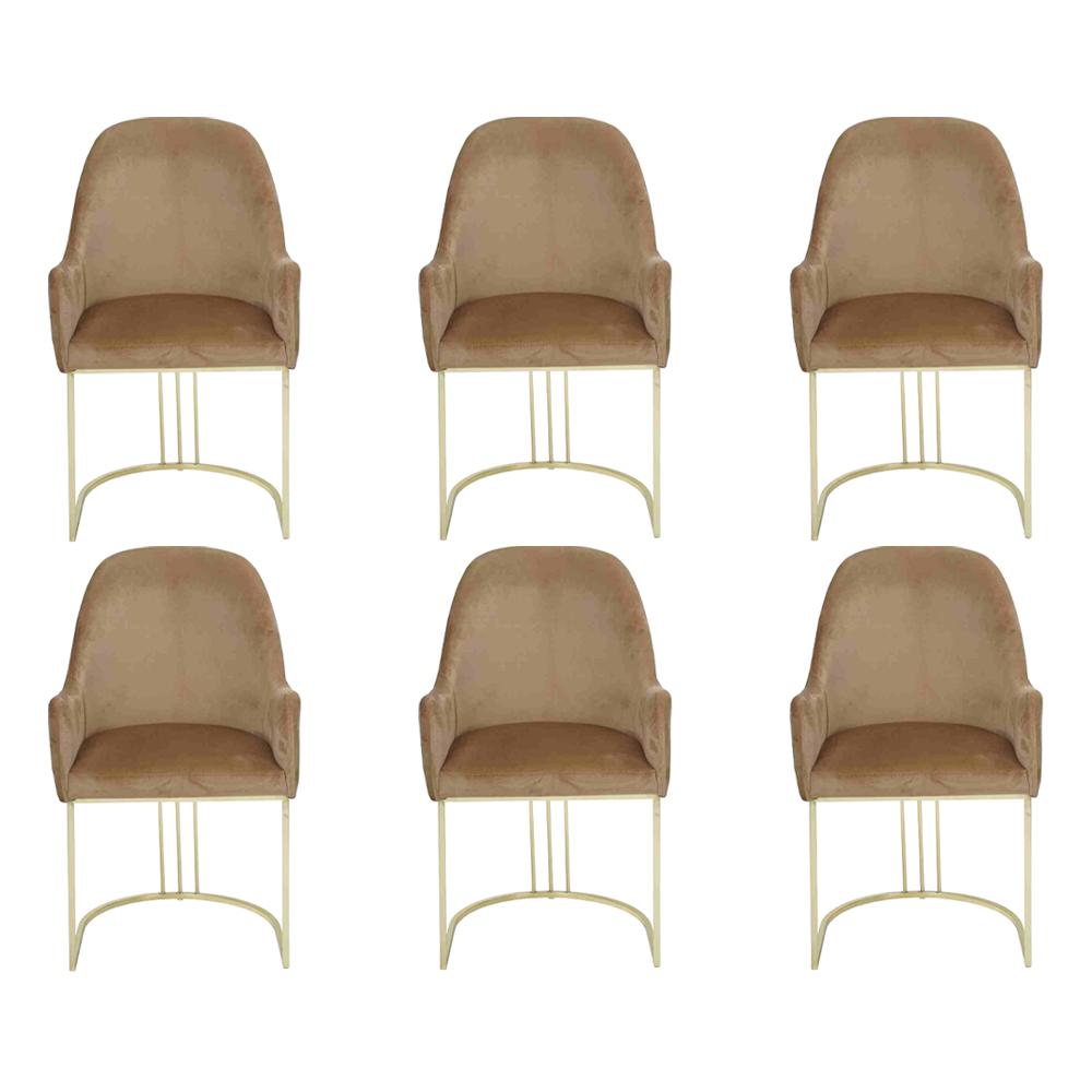 Gruppe Set 6x Sessel Stuhl Design Stoff Polster Stühle Esszimmer Textil