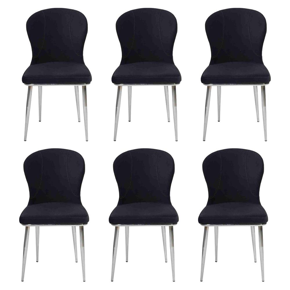 Gruppe Garnitur Stühle 6x Stuhl Set Textil Polster Sitz Esszimmer Neu
