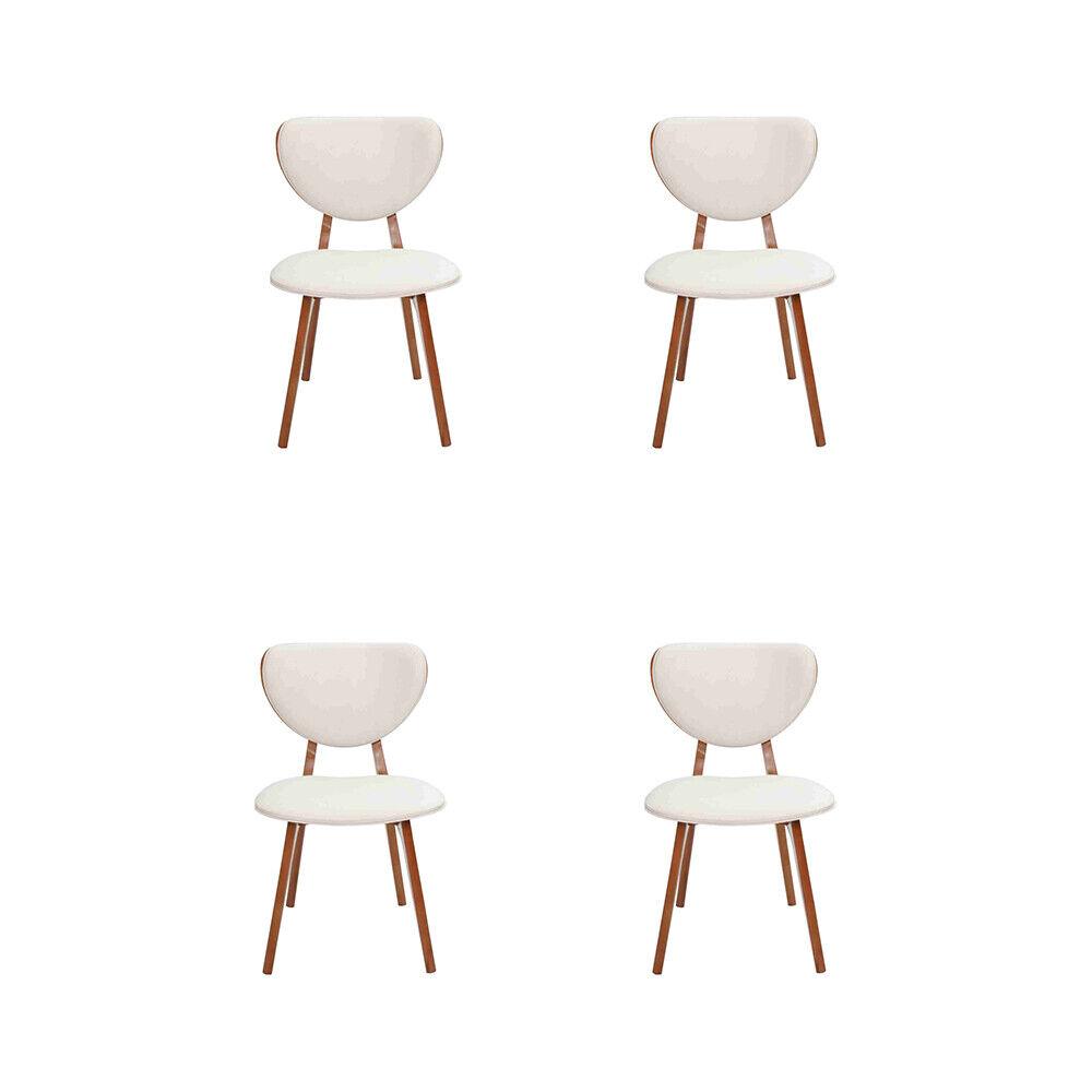 Moderner Esszimmerstuhl Weißer 4x Stühle Holzstuhl Einsitzer Stühle neu