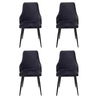 Moderne Schwarzer Designer 4x Stühle Luxus Esszimmer Einsitzer Einrichtung