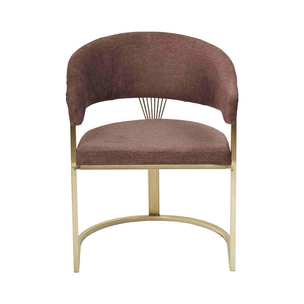 Modernes Esszimmer Stuhl Designer Luxus Edelstahl Elemente Textil