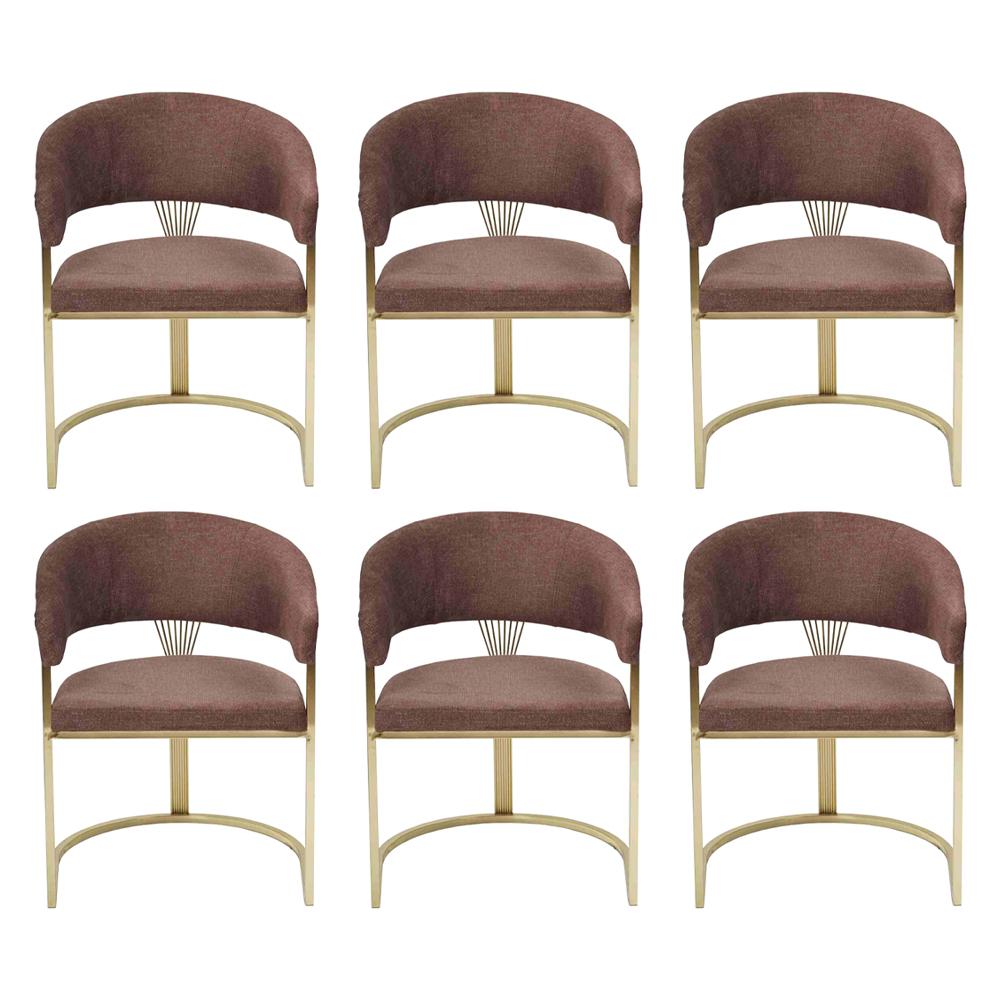 Garnitur Braun Sessel Komplett Design Modernes Set Neu 6x Stühle Stuhl Polster