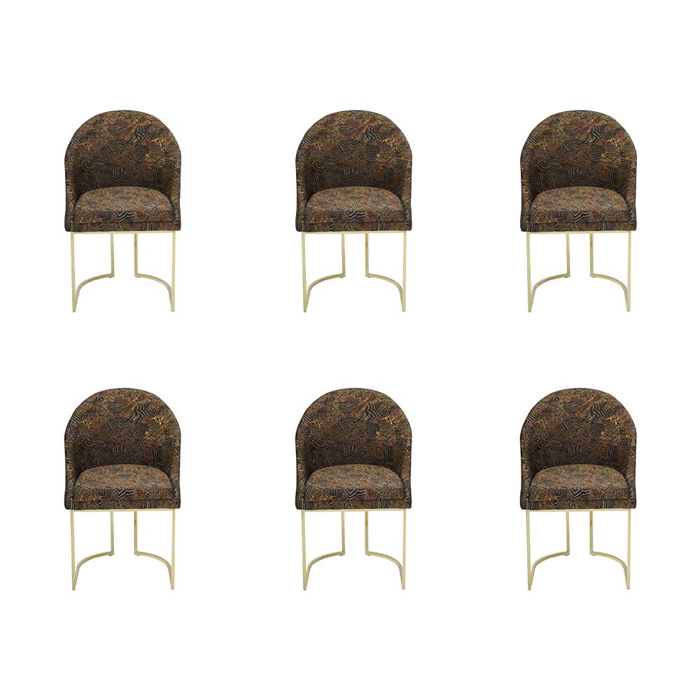 Modern Esszimmer stühle Wohnzimmer luxuriöse Mehrfarbig 6x Stühle Metall neu