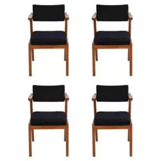 Esszimmer Stuhl Modern Holz Möbel 4x Stühle Schwarz Luxus Design Einrichtung
