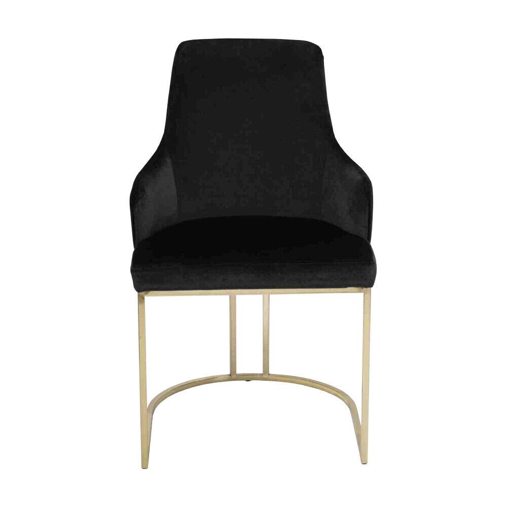 Moderner Schwarzer Textilstuhl Esszimmer Metall Einsitzer Designer Möbel