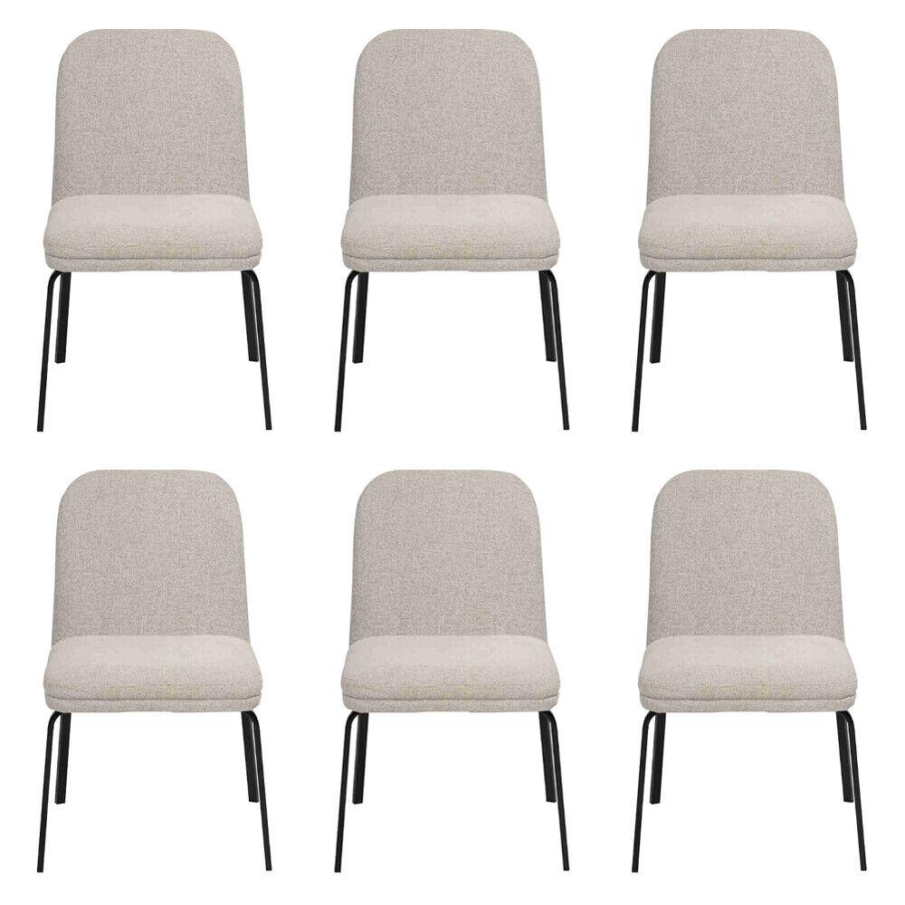 Gruppe Garnitur Stühle 6x Stuhl Set Textil Polster Sitz Edelstahl Esszimmer Neu