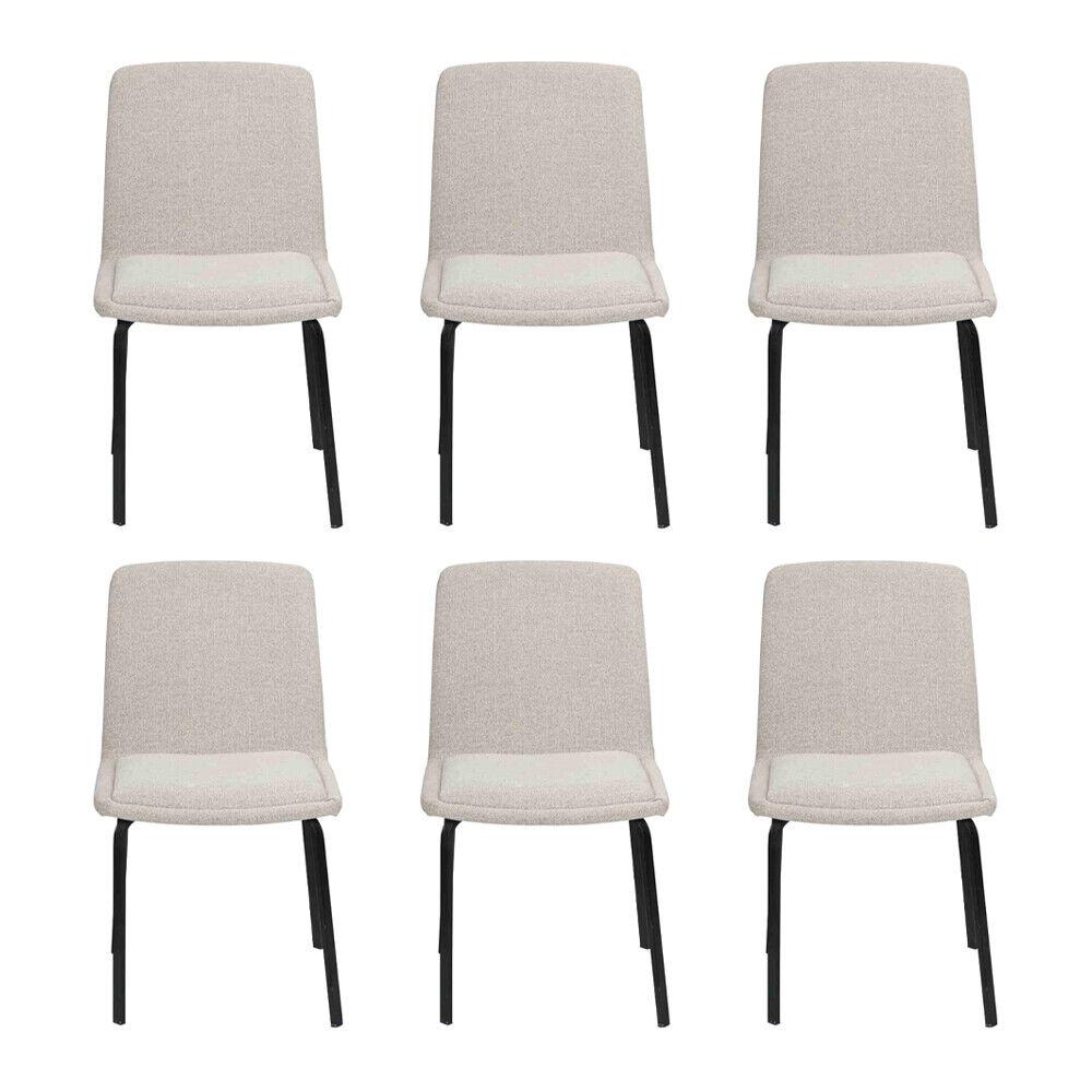 Garnitur Metall Lehn Polster Weiß Stühle Esszimmer Textil Set 6x Sessel Stuhl