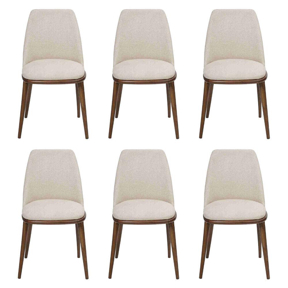 Modern Esszimmer Weiß 6x Stühle Holz Möbel Stühle Luxus Design Einrichtung