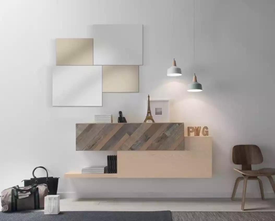 Wandregal Regal Wohnwand Wohnzimmer Wand Regal Designer Wandregal