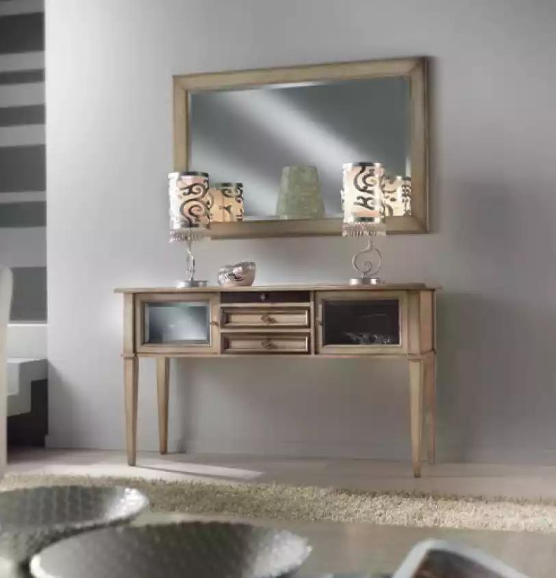 Schminktisch Spiegel Konsolen Design Möbel Luxus Kommode Holz Set