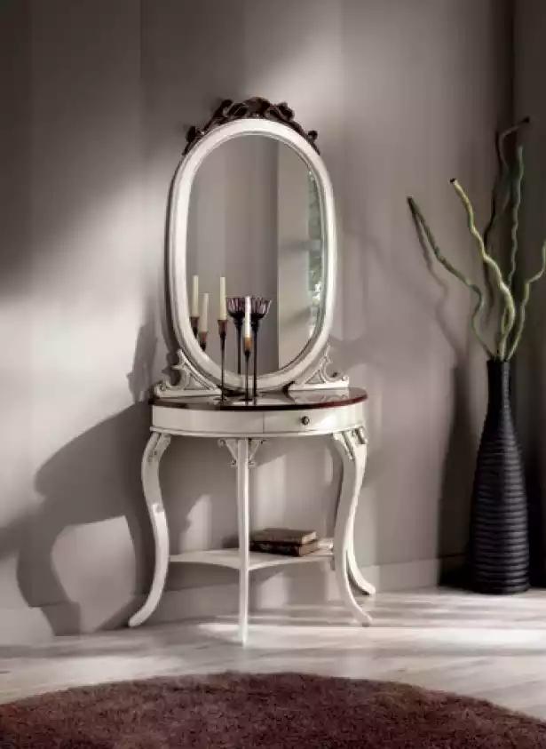 Tisch Klassische Konsole Spiegel Schminktisch Schlafzimmer Set 2tlg.