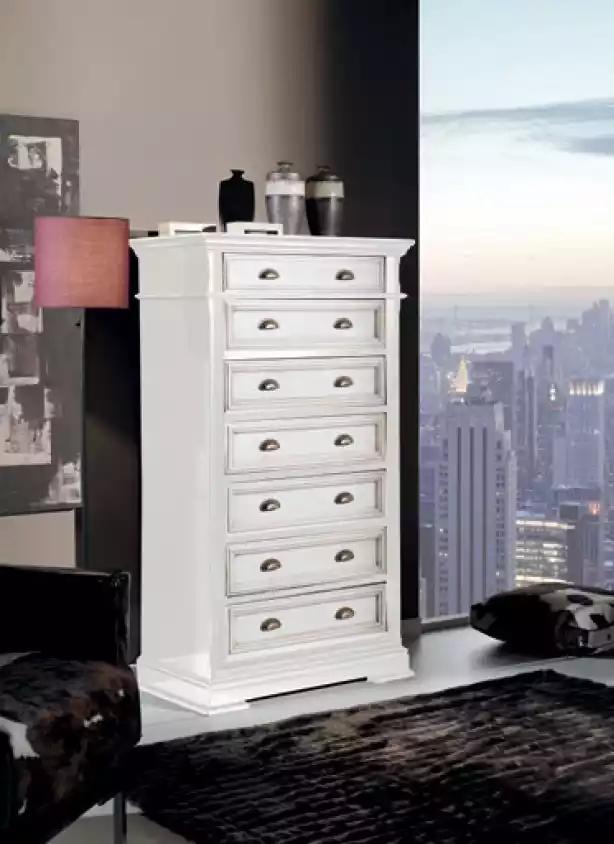 Kommode Holz Sideboard Schrank Wohnzimmer Weiß Kommoden 7 Schubladen