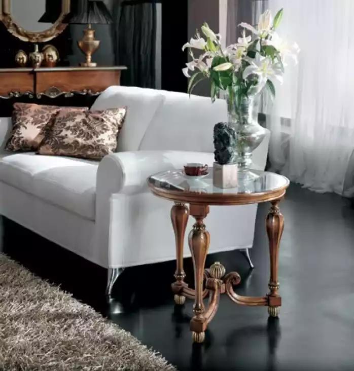 Klassischer Couchtisch Braun Holz Möbel Wohnzimmer Designer Tisch
