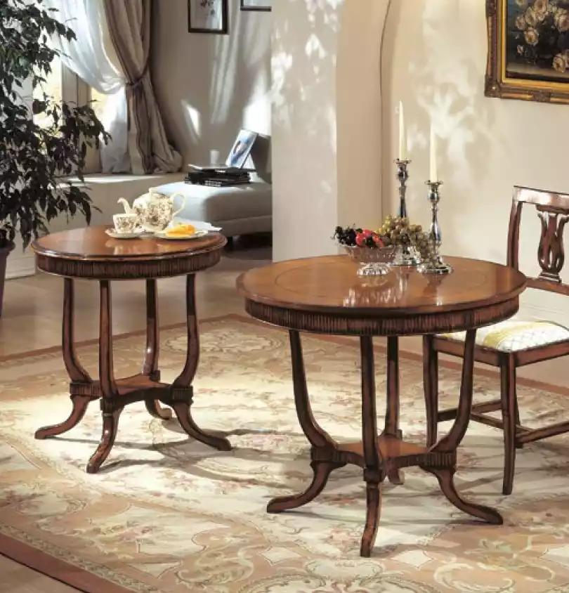 Beistelltisch Wohnzimmer Design Tische Möbel Braun Holz Klassischer