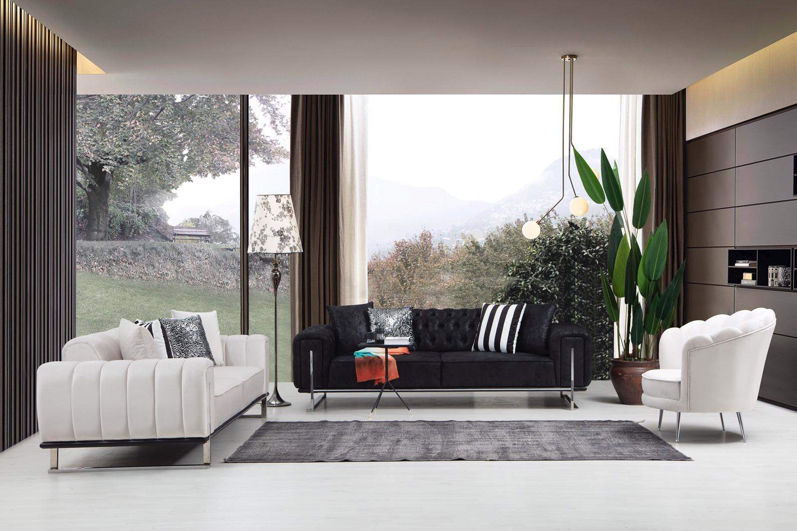 Wohnzimmer Set 2x Dreisitzer Sofa Chesterfield Couch Design Sessel Luxus Möbel