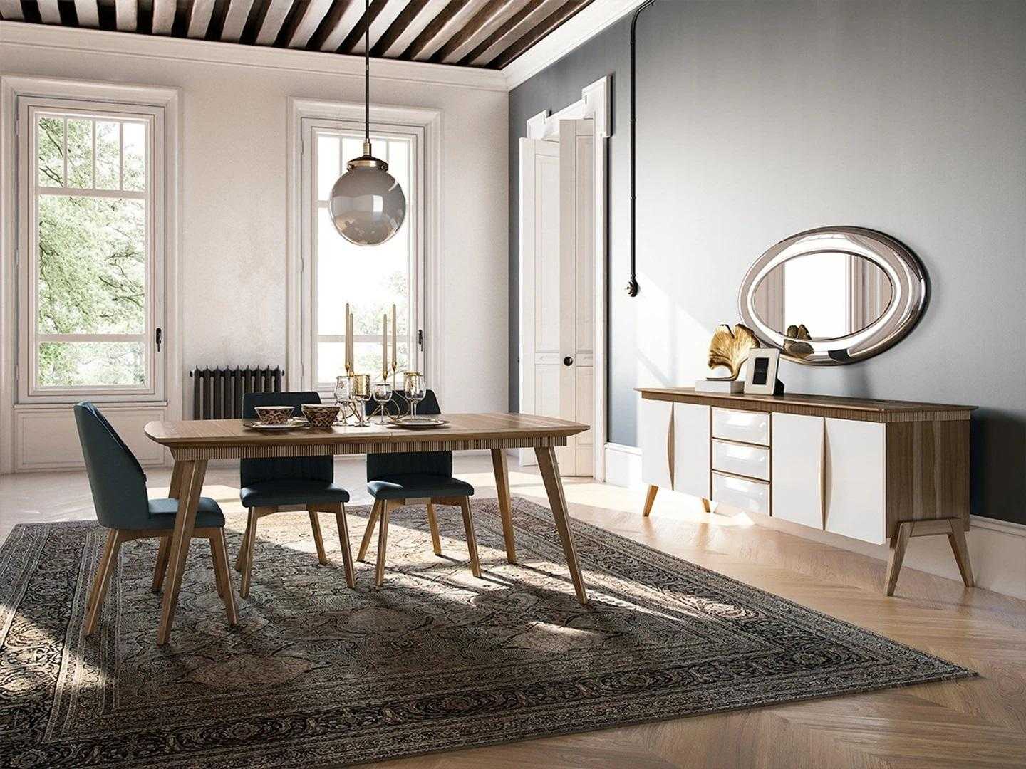 Essgruppe Design Esszimmer Möbel Weiß Luxus Set Esstisch 4x Stühle Sideboard