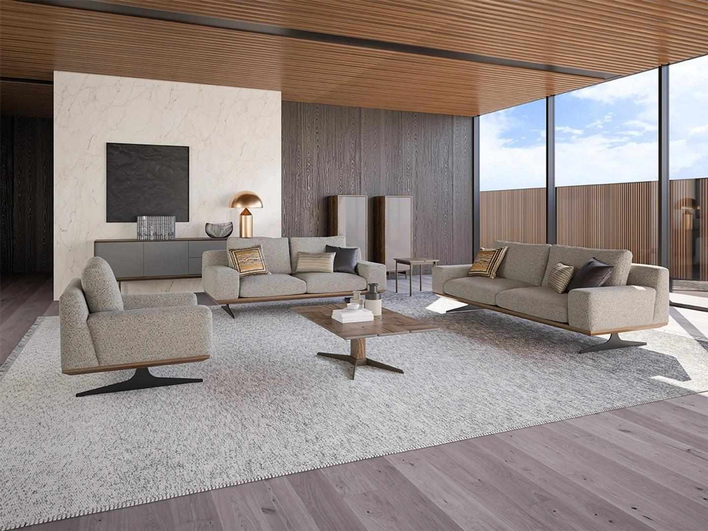 Sofagarnitur Polstermöbel Sofa Wohnzimmer 5tlg Couchtisch Holz Beistelltisch Neu