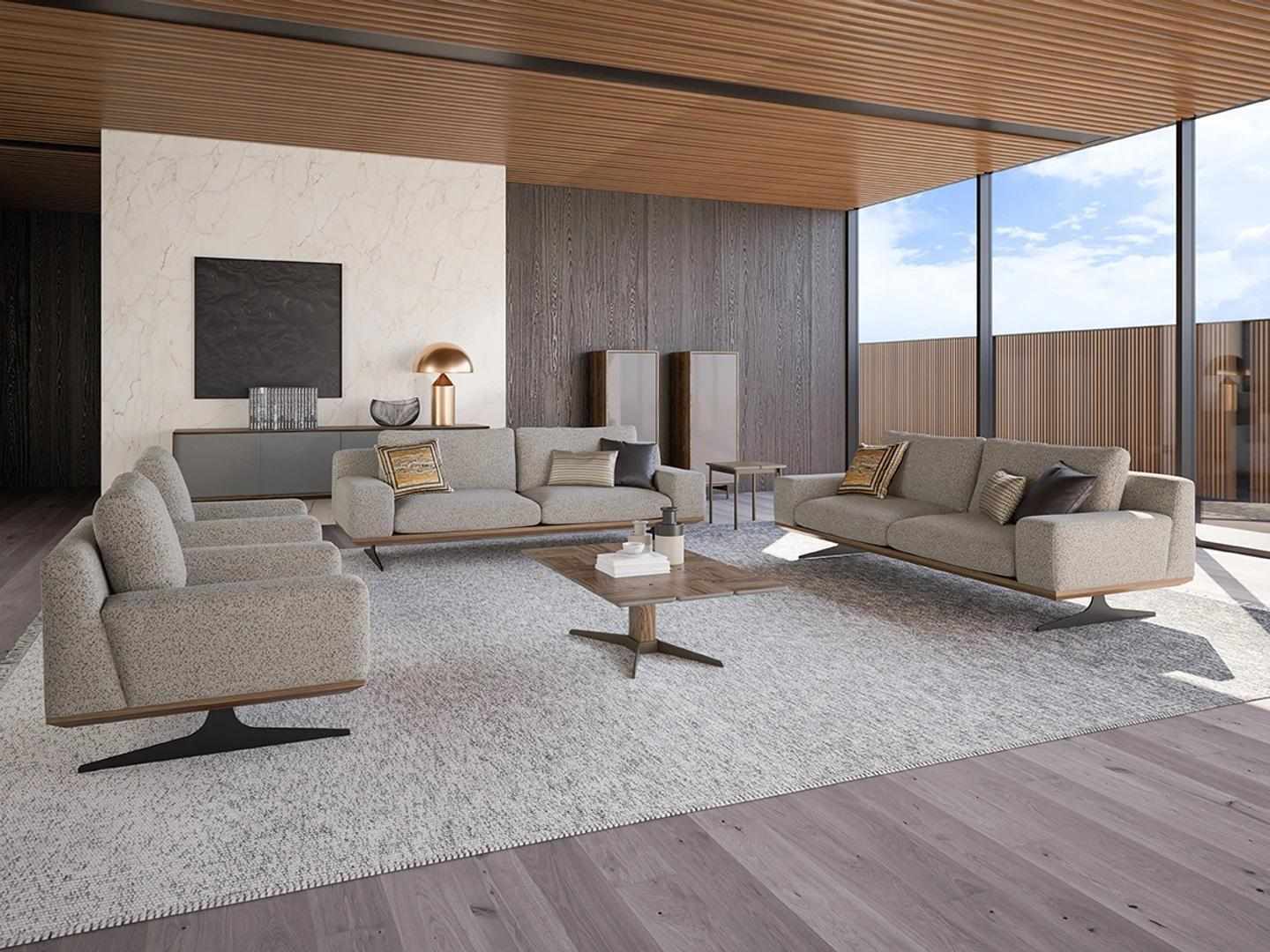 Wohnzimmer Set 6tlg 2x Sofa Dreisitzer Modern 2x Sessel Sofagarnitur Couchtisch