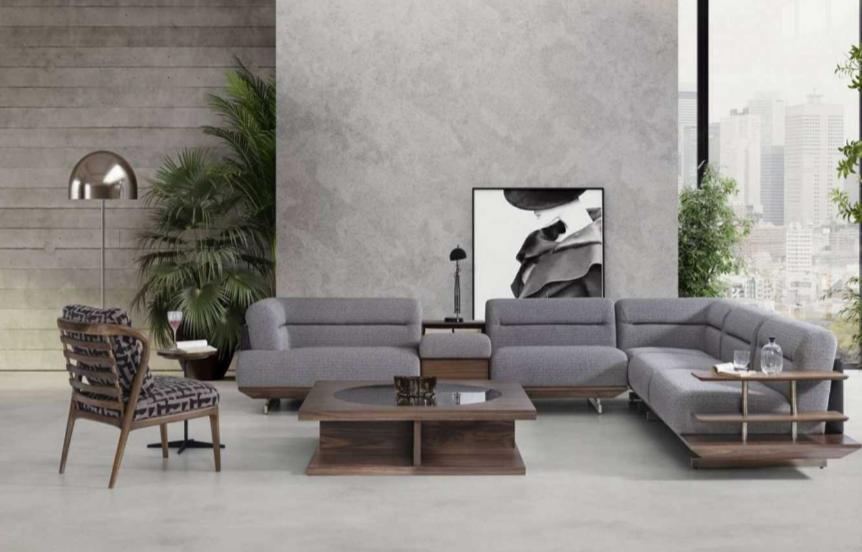 Modernen Wohnzimmer Set Ecksofa L-Form Sessel mit Couchtisch Luxus Designen