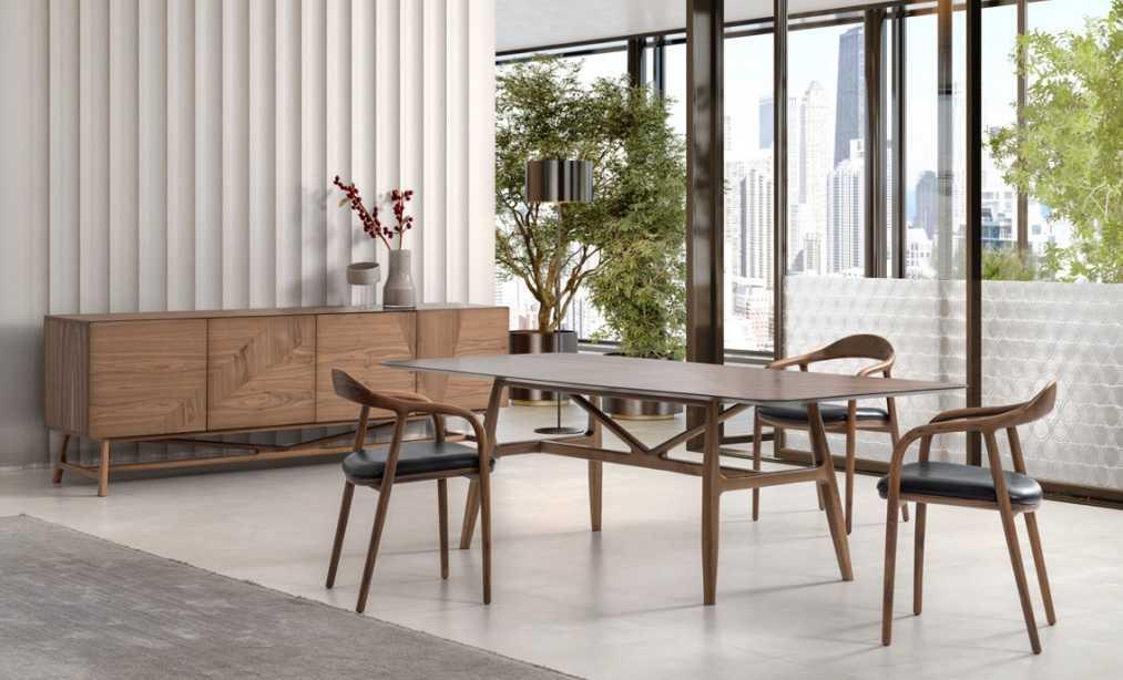Luxus Set Esszimmer 6tlg Essgarnitur Essgruppe Set Tisch 4x Stuhle mit Anrichte