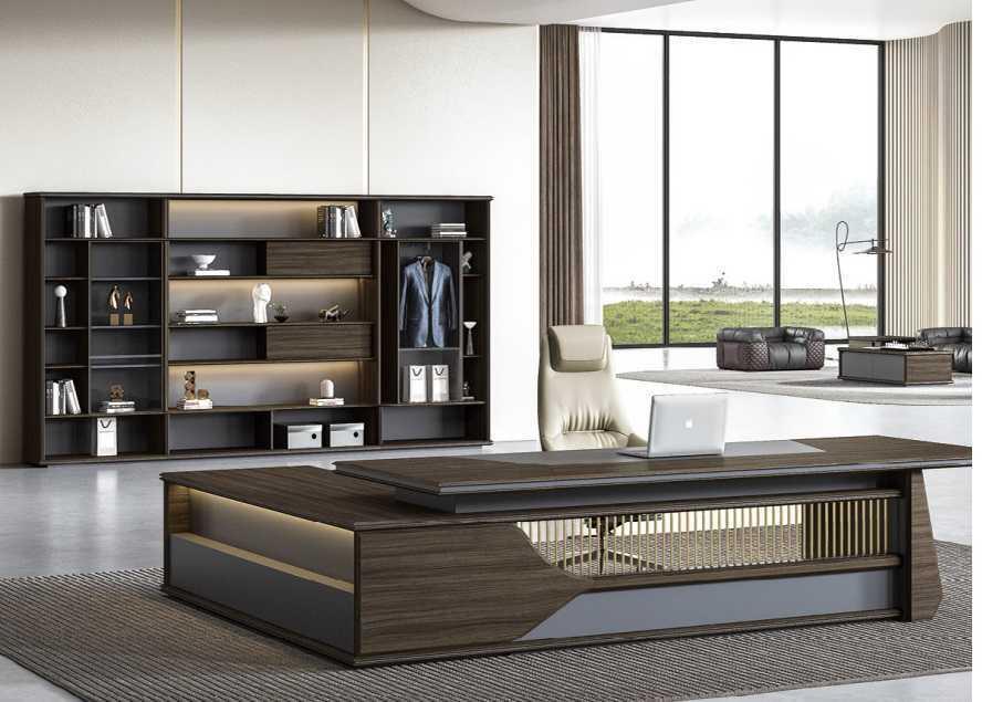 Eckschreibtisch Büro Einrichtung Chef Zimmer Möbel Design Schreibtisch