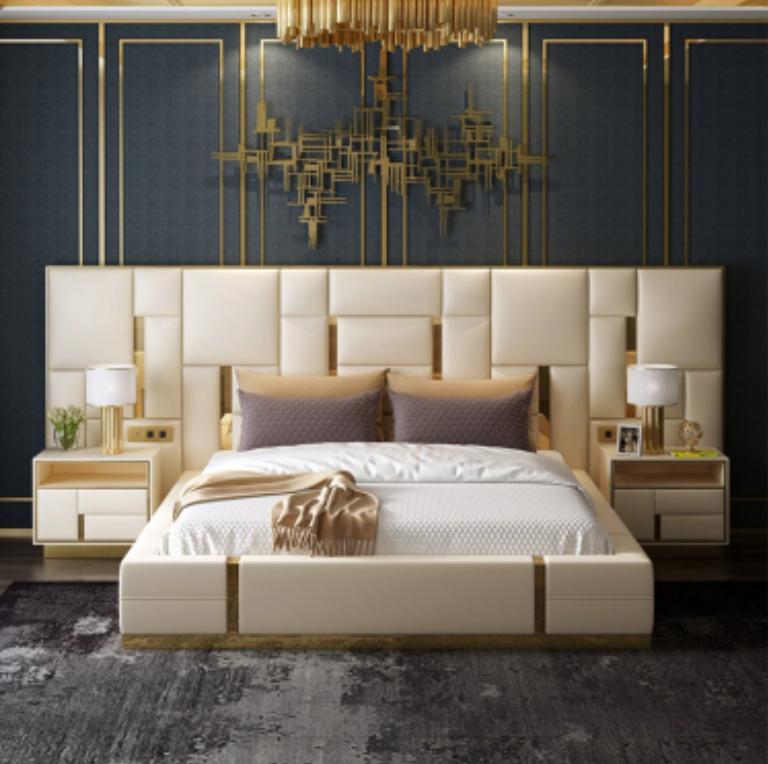 Luxus Schlafzimmer Bett Polster Design Luxus Doppel Hotel Betten Neu
