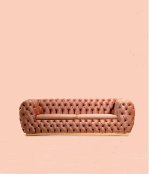 Luxus Sofa 3 Sitzer Textil Sofa Design Möbel 3er Chesterfield Polster Neu