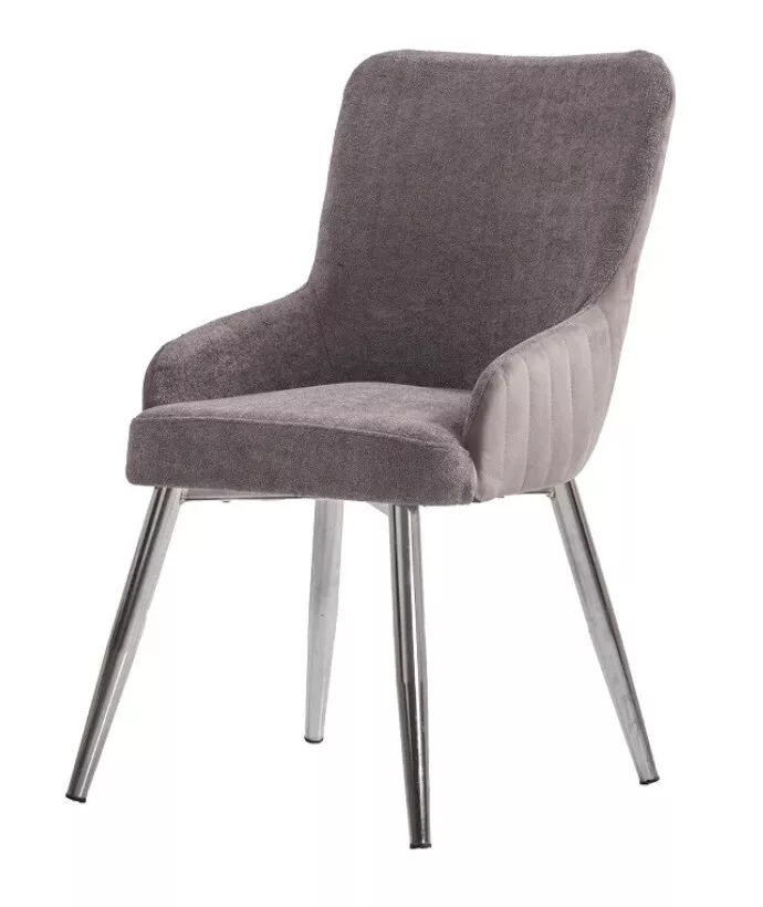 Set 6x Sessel Stuhl Design Metall Stoff Polster Stühle Esszimmer Textil Neu