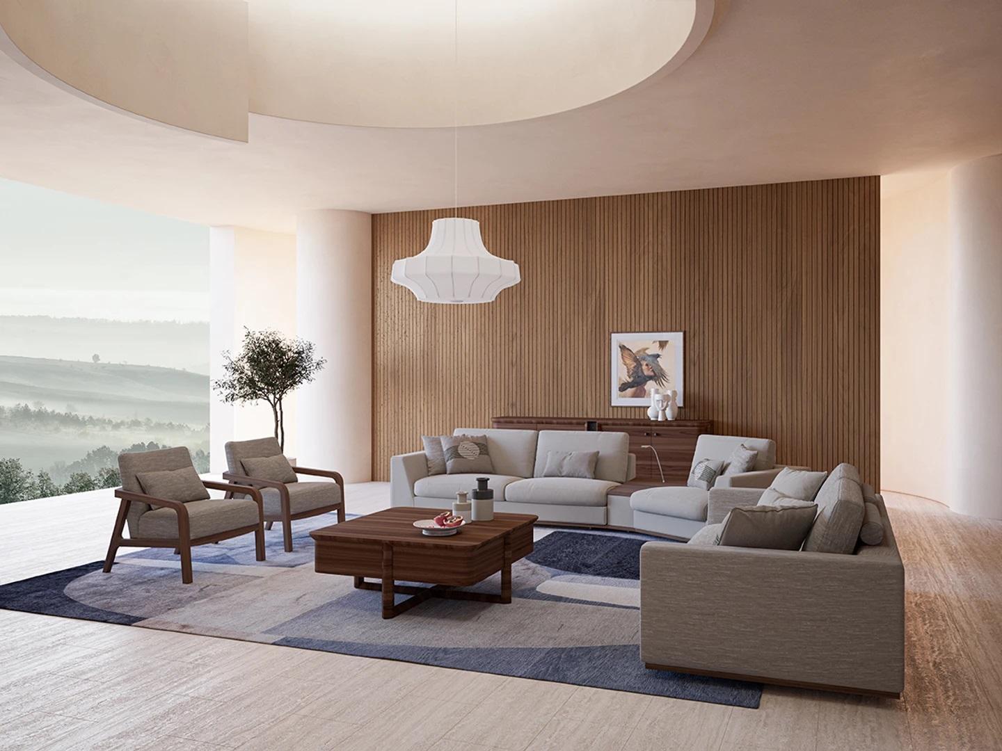 Wohnzimmer Set 4tlg Zweisitzer mit Dreisitzer Sofa Polster Textil 2x Sessel Neu