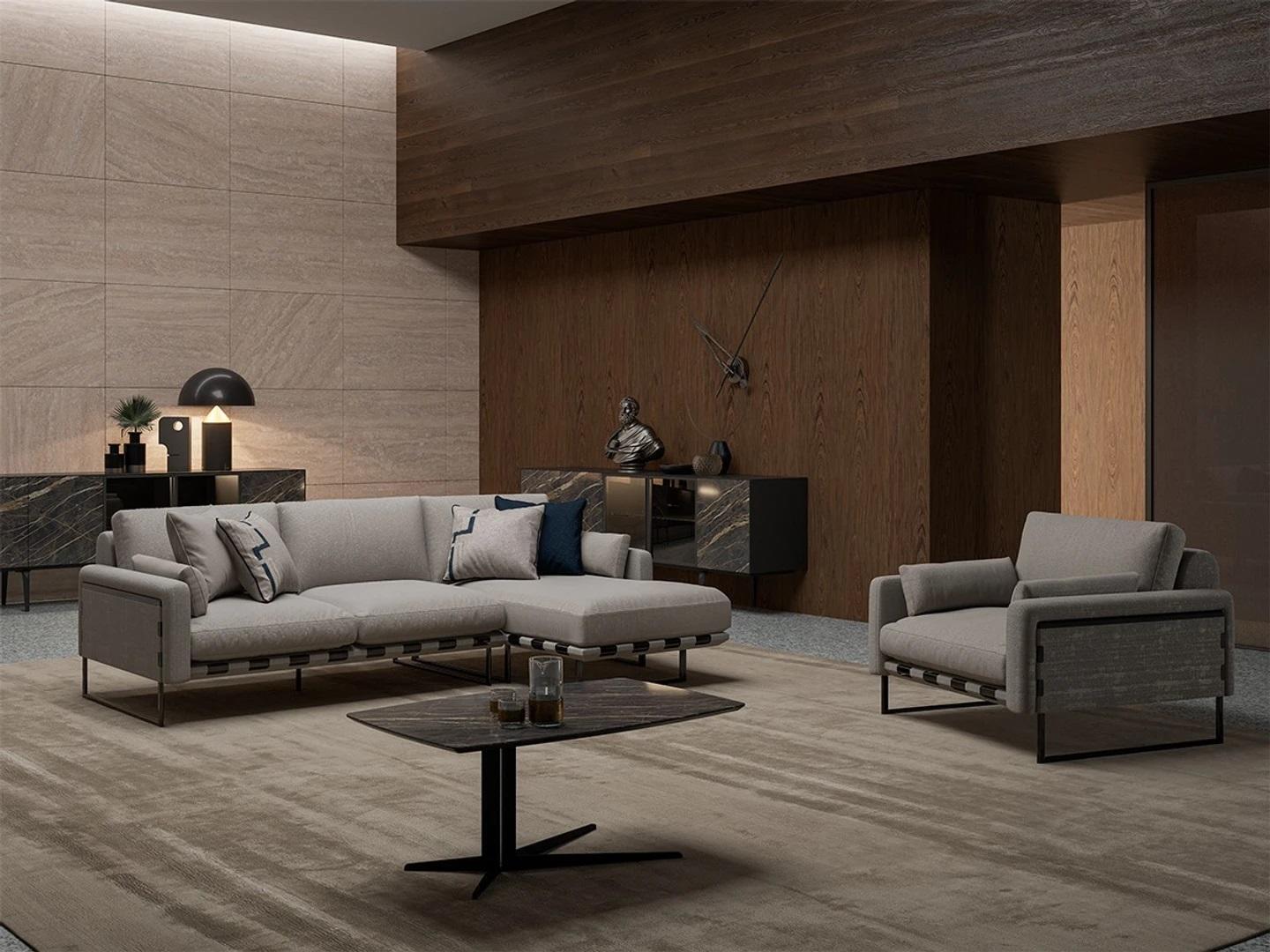 Modern Polstersofa L-Form Polstermöbel Wohnzimmer Luxus Sessel Neu Couchtisch