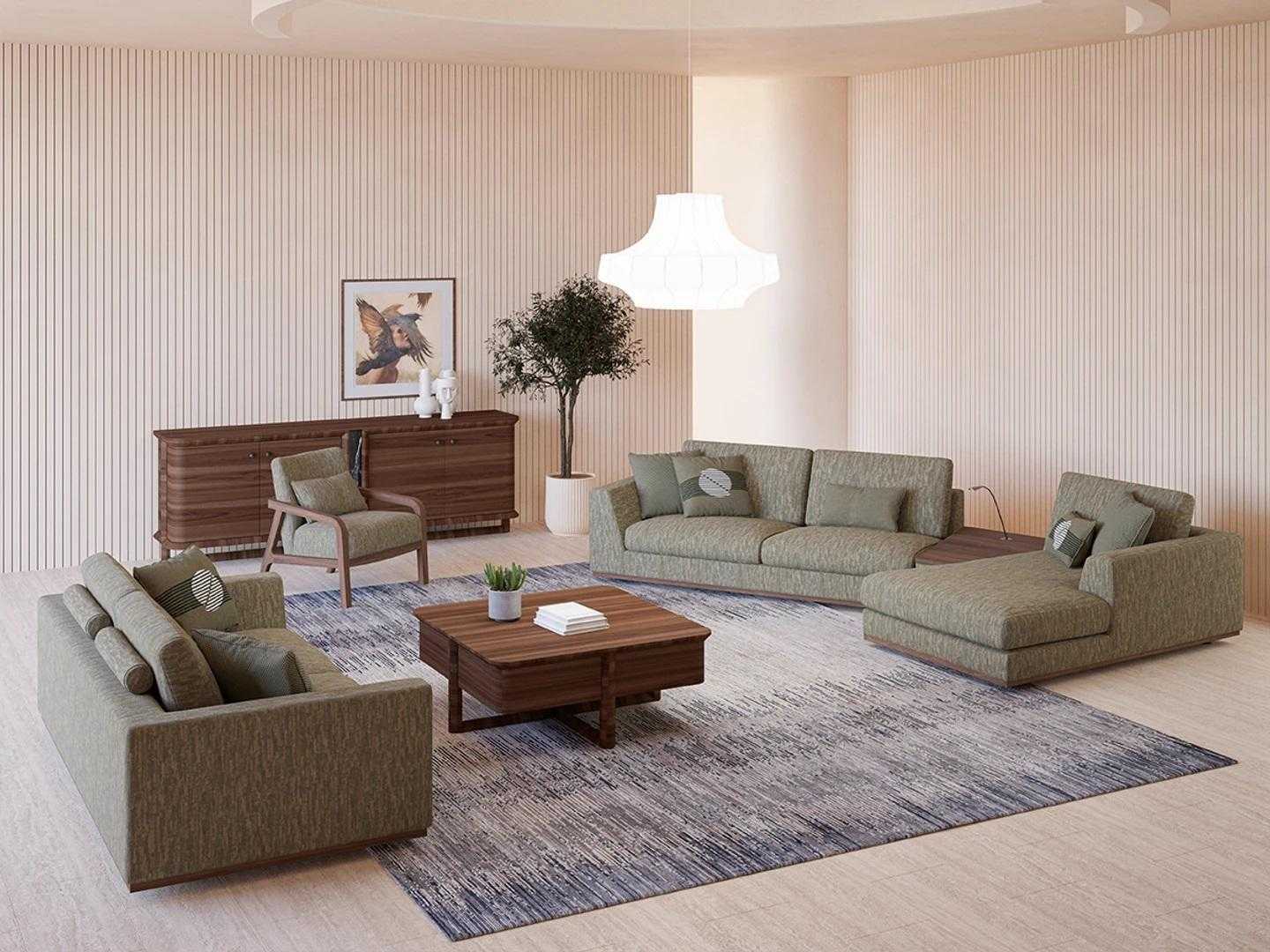 Komplett Sofagarnitur 3tlg Zweisitzer Sofa Relax Ecksofa L-Form Modern Sessel