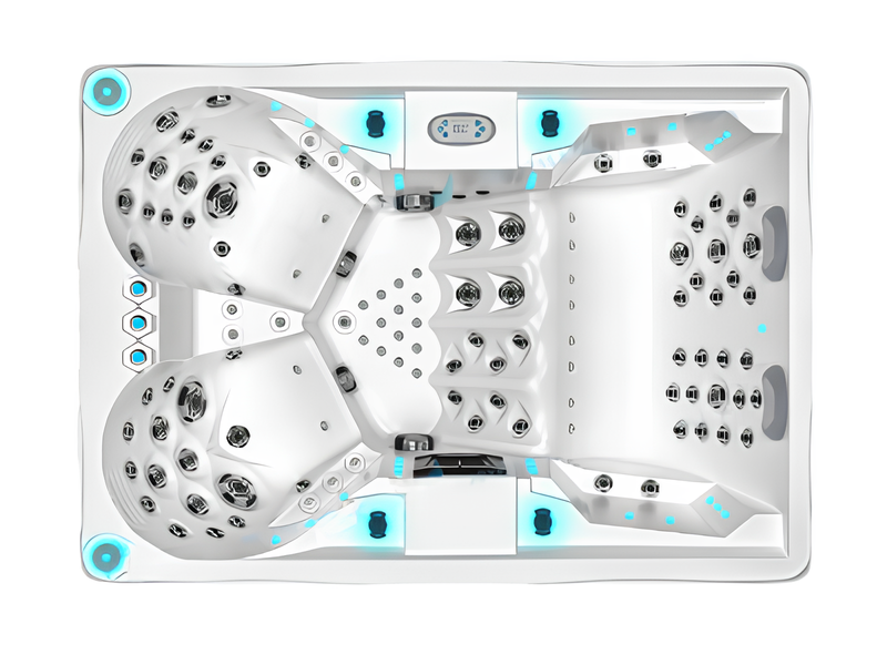 Whirlwanne Sprudelbad Whirlpool Außenwhirlpool Hydromassagewanne 210x150 cm