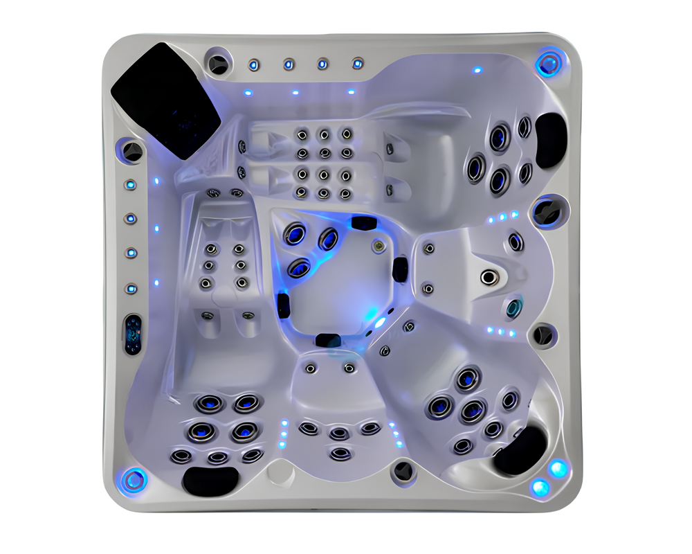 Massagebad Outdoor-Spa Hydromassagewanne Whirlpool Spa-Bad 200x200 cm