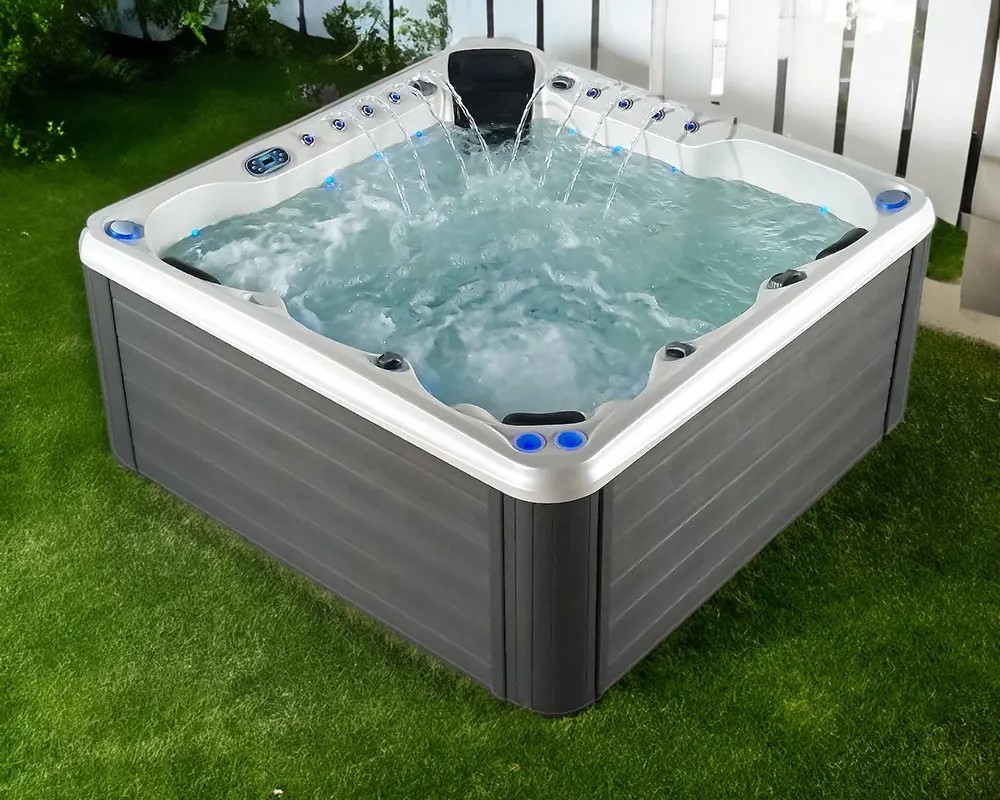 Whirlpool Massagebad Outdoor-Spa Blubberbad Massagebecken Whirlwanne 200x200 cm