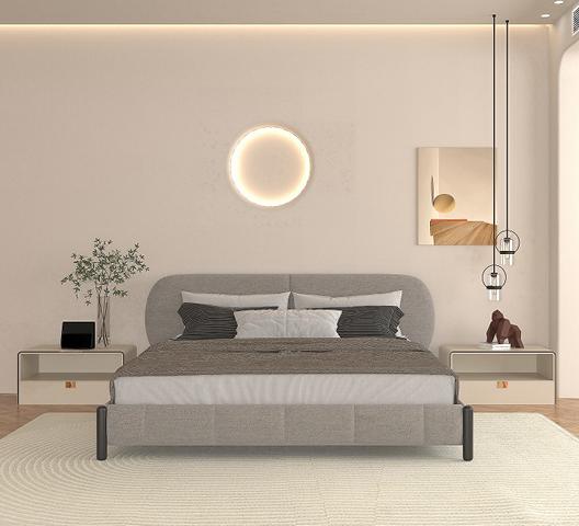 Bett Polsterbett Grau Komfort Schlafen Stilvolles Design Luxusbett Elegant