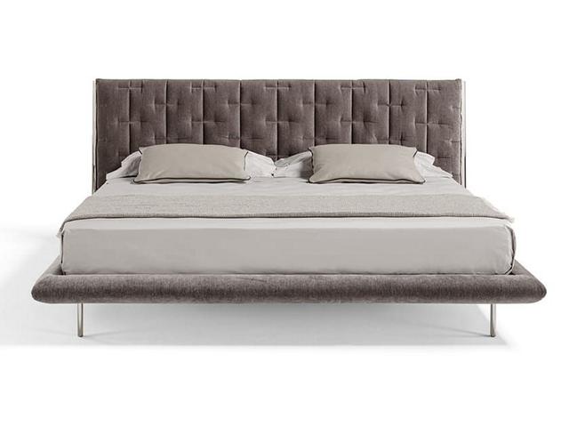 Modernes Polsterbett Grau Komfort Schlafen Stilvolles Design Luxusbett Bett