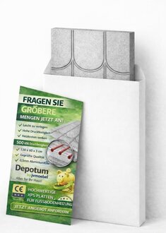 MUSTER DIN A4 Fußbodenheizung – kein Estrich – 30mm – 16er 500kPa Trockenbau