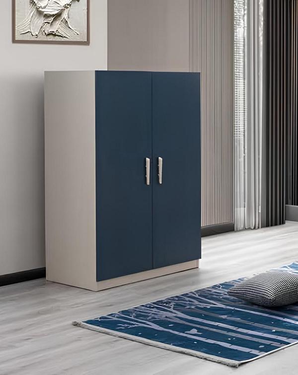 Blauer moderner Kleiderschrank aus Holz für Schlafzimmer