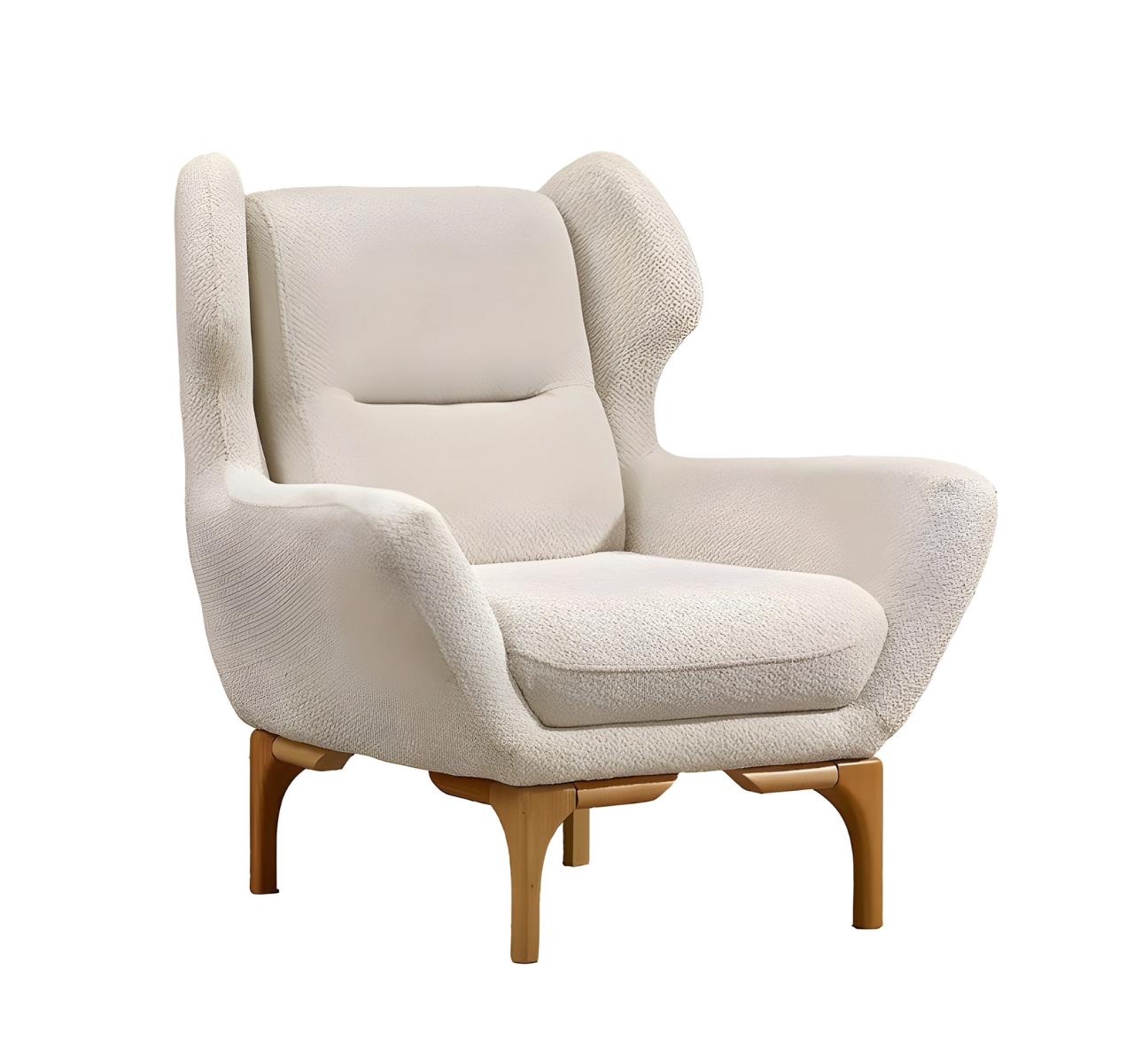 Eleganter weißer Stoffsessel im modernen Design