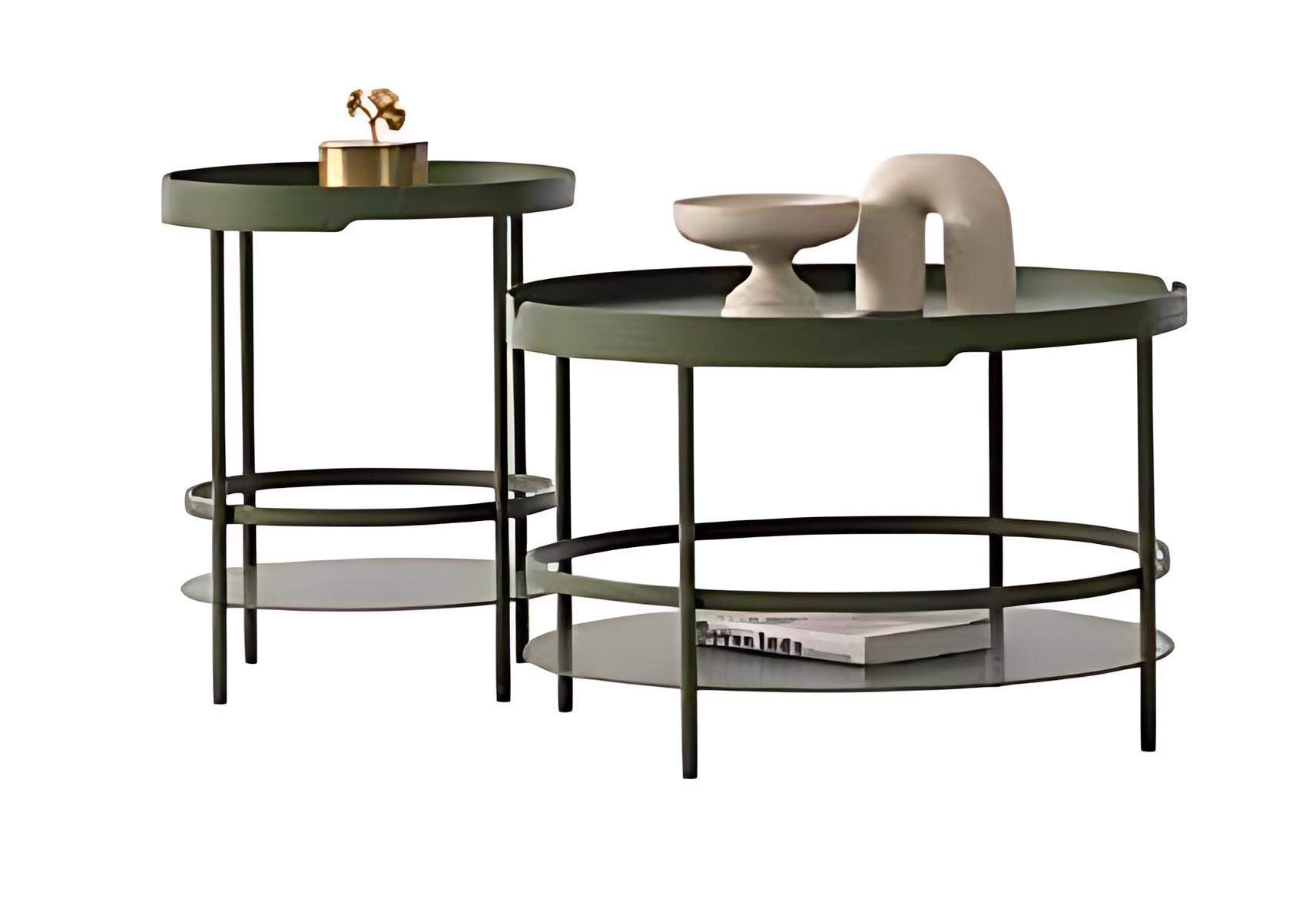 Tisch-Set Mitteltisch & Beistelltisch aus Holzfurnier Satztisch Tische